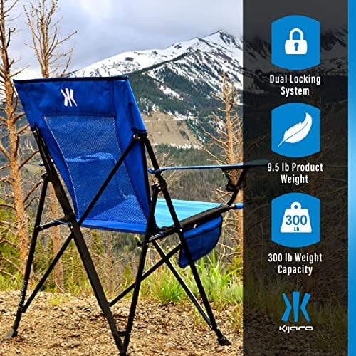 Kijaro Dual Lock Folding Camp Chairs - Versatile for Sports, Outdoors & Lawns - Locks Positions - Maldives Blue - Image 6