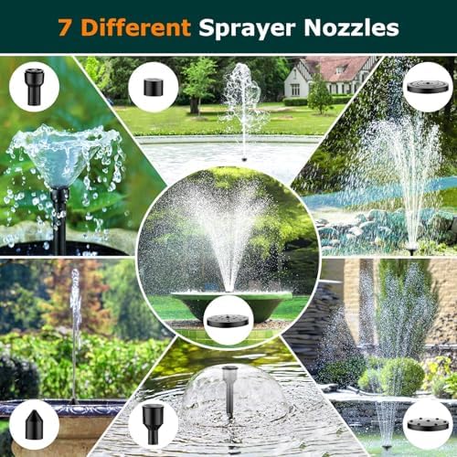 POPOSOAP Solar Fountain Pump, 20W Solar Powered Water Pump with 6.6FT Water Pipe, 320GPH Solar Pond Pump for Pond, Fish Tank, Yard and Wildlife Garden - Image 6