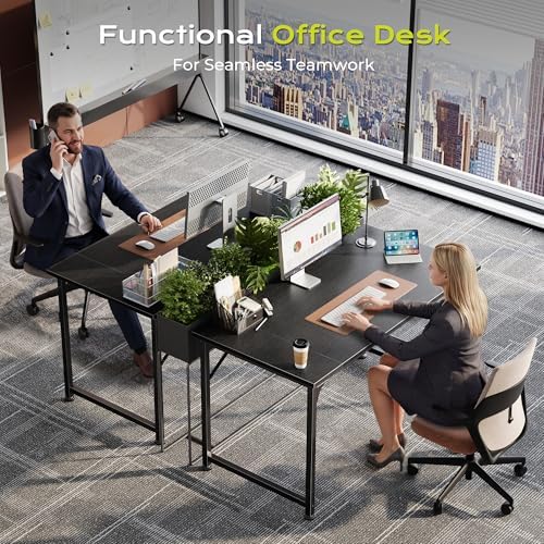 PRAISUN 40 Inch Computer Desk, Office Desk, Spacious Desktop, Black - Image 7