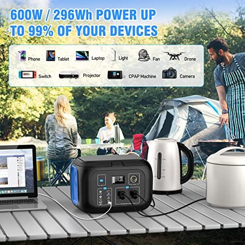 ENOFLO Portable Power Station 600W, 296Wh Lithium Battery Backup - Image 6
