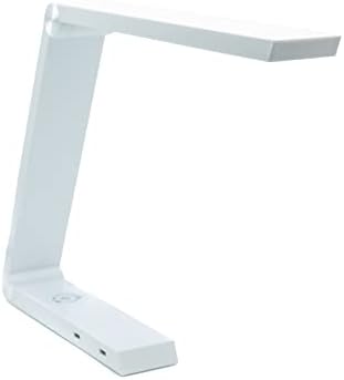 Modern LED Desk Lamp with Dimmable Light Control Wireless Charging and 2 USB Ports for Home Office Dorms Bedroom Reading Light (White) by ZenLumen
