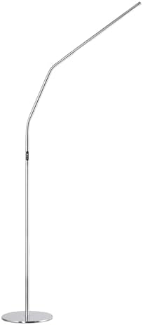 daylight Slimline 4™ LED Floor Lamp in Brushed Steel - 6,000K, 3,200 Lux, 4 Brightness Levels, USB-C Charging Port, Anti-Glare Diffuser, Flexible Design, Art & Craft, Sewing, Nail Salon by DaylightCompany-USA