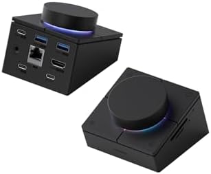 Hagibis Knob USB C Hub with Shortcut Buttons, RGB Type-C Docking Station with 4K@60Hz HDMI, 100W PD, 5Gbps USB-C, 2 USB3.0, 2.5G RJ45, AUX, SD3.0, Micro SD3.0 for MacBook iPad Pro Laptop (Black 2.5G) by Hagibis