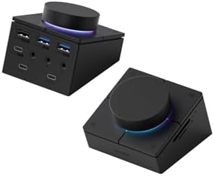 Hagibis Knob USB C Hub with Shortcut Buttons, RGB Type-C Docking Station with 5Gbps USB-C, 2 USB3.0, 3.5mm Jack, SD/Micro SD3.0, USB2.0 for MacBook iPad Pro Laptop (Black AG) by Hagibis