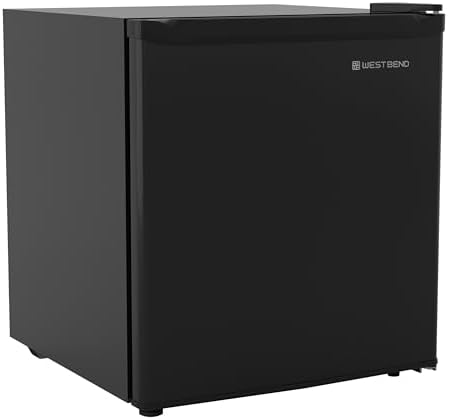 West Bend Mini Fridge Compact Refrigerator for Home Office or Dorm, Auto Defrost with Reversible Door, Energy Star Rated, 1.6-Cu.Ft., Black by WestBend