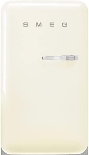 Smeg FAB10 50's Retro Style Aesthetic Refrigerator with 4.48 Cu Total Capacity, 2 Glass Shelves, LED Internal Light, 22-Inches, Cream Left Hand Hinge Made In Italy by Unknown