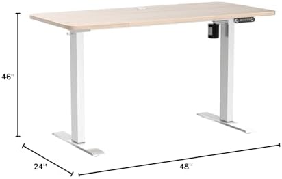 farexon 48x24 Inch Electric Standing Desk with Wheels, Oak Gray - Image 3