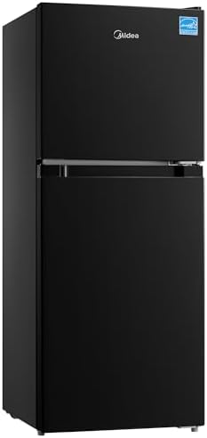 Midea MERM45S3ABB 4.5 Cu.ft Mini Fridge with Freezer,with Internal Light, Adjustable Thermostat, Reversible Door, Low Noise for Dorm, Office, Bedroom Black by Unknown
