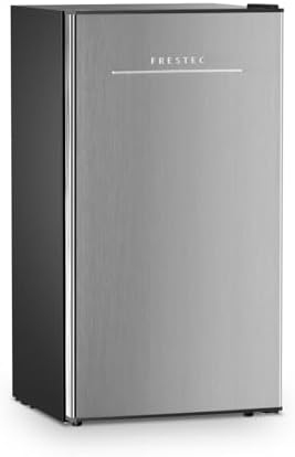 3.2 Cu. Ft. Mini Fridge with Freezer Small Refrigerator, for Bedroom, Single Door, Energy Saving, Low Noise,for Office (Grey) by Frestec