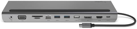 Belkin USB C Hub, 11-in-1 Multi-Port Laptop Dock with 4K HDMI, DP, VGA, USB C Docking Station with 100W Power Delivery, USB A, Gigabit Ethernet, SD, MicroSD, 3.5mm Port For MacBook Pro, Air and More by Unknown