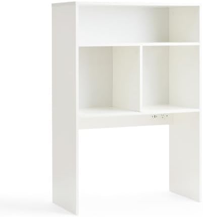 DormCo Yak About It® - Extra Depth Cube Desk Bookshelf with Outlet - White - Image 2