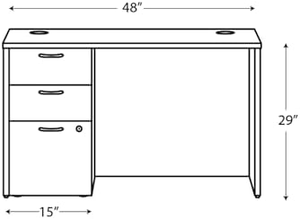HON MOD Computer Desk, Office Desk with 3 Drawers, Walnut - Image 3