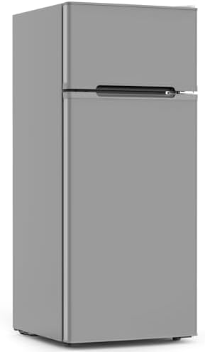 COWSAR 4.5 Cu.Ft Mini Fridge With Freezer for Bedroom Office, Grey by COWSAR