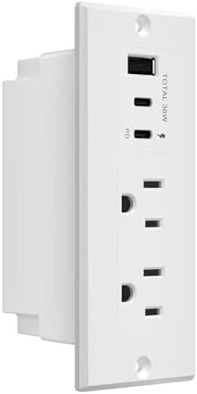 LIDER PD 36W Recessed Outlet Station, USB-A, USB-C, Power Delivery by LIDER