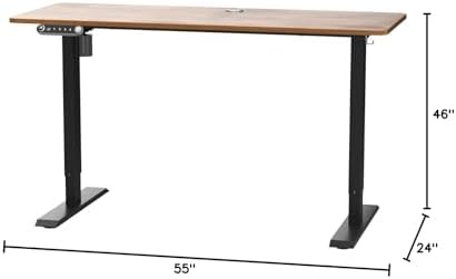 farexon 55x24 Inch Electric Standing Desk with Mouse Pad, Brown - Image 3