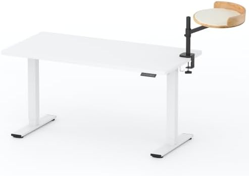 FLEXISPOT EN2 55"x28" Standing Desk with Solid Wood Cat Bed, White by Unknown