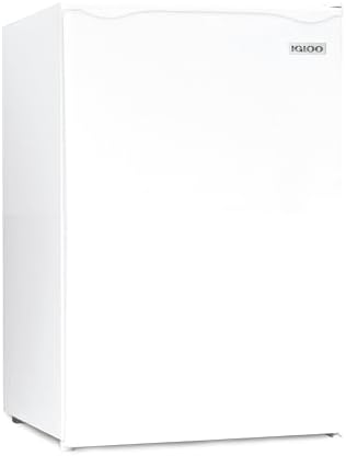 Igloo 2.6 Cu.Ft Mini Fridge with Freezer- Single Door Compact Refrigerator with Glass Shelves for Homes, Dorms & Offices- Keep Snacks, Drinks & Frozen Foods Cool with Temperature Control Fridge- White by Unknown