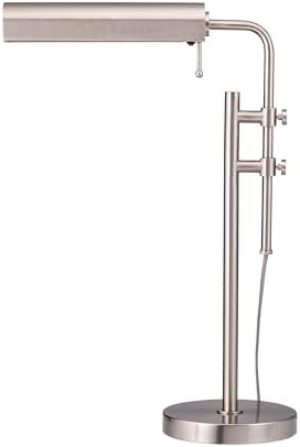 O'Bright Aurora LED Pharmacy Desk Lamp - Swing Arm, Industrial Design for Reading, Crafting, Work,10W LED, Adjustable Height 18.5-24.5 inches - Ideal for Living Room, Bedside, Office, Brushed Nickel by OBright
