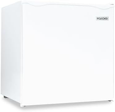 Igloo 1.6 Cu.Ft Mini Fridge with Freezer- Single Door Compact Refrigerator with Glass Shelves for Homes, Dorms & Offices- Keep Snacks, Drinks & Frozen Foods Cool with Temperature Control Fridge- White by Unknown