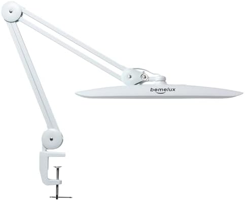 20-Inch LED Desk Lamp with Clamp, 24W 2200LM, White by bemelux