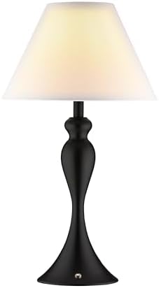 O'Bright Ember Cordless Table Lamp – Rechargeable, Touch Dimmable, Battery Operated, E26 LED Bulb, Type-C Fast Charging, Portable Lamp for Bedroom, Living Room, Office, Black by OBright