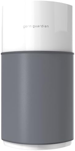 GermGuardian AirSafe+ XL Air Purifier for Bedroom and Home - UV-C - 360-Degree True HEPA Filter - Filters Pet Dander, Dust, Pollen, Smoke - Air Quality Monitor - AC3200 - Gray & White by GuardianTechnologies