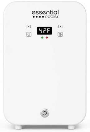 Classic Compact Portable Mini Fridge - Touch Temperature Control, Removable Shelves, Lockable Smoked Glass Door for Skincare, Cosmetics, Peptides, Supplements & More by Unknown