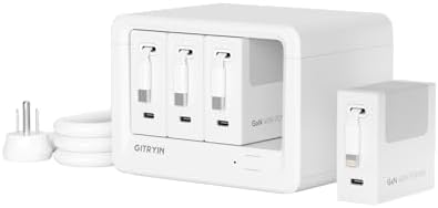 Gitryin 12-in-1 Desktop Charging Station, 160W USB Retractable GaN Charger by GITRYIN