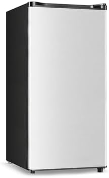 Seaoola Mini Fridge with Freezer, Single Door 3.1 Cu.Ft, Compact Mini Refrigerator, LED Light, Adjustable Thermostat, Removable Glass Shelves, Small Refrigerator for Dorm/Office/Bedroom(Sliver) - Image 2