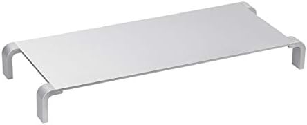 Monoprice Aluminum Monitor Riser, Multimedia Stand - Silver | 19.5 x 8.5 Inch Area, Raises 2.5 Inches, Durable, Supports Up To 44 lbs - Workstream Collection by Monoprice