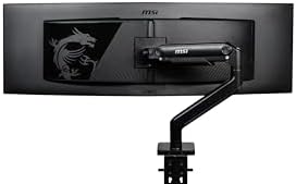 MSI MAG MT201 - Premium Heavy Duty Single Monitor Stand Arm, Supports 17-49" Screens and 44 lbs, VESA Compatible, Adjustable Spring Assisted Mount, Clamp & Grommet, Quick Release Plate - Black by Unknown