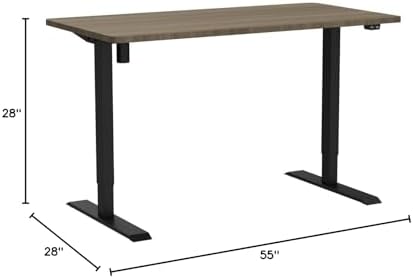 FLEXISPOT EN1 One-Piece Standing Desk, Electric Adjustable with 4 Memory Presets, 176 LBS Capacity, Stable & Quiet, Seamless Desktop for Home Office & Dual Monitors, 55"x28" Black Walnut - Image 3