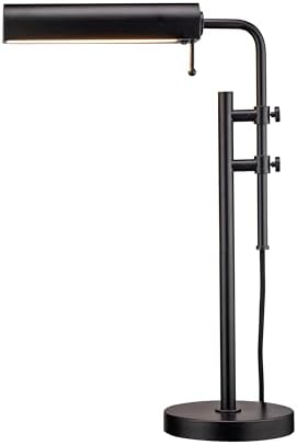 O'Bright Aurora LED Pharmacy Desk Lamp - Swing Arm, Industrial Design for Reading, Crafting, Work,10W LED, Adjustable Height 18.5-24.5 inches - Ideal for Living Room, Bedside, Office - Black by OBright