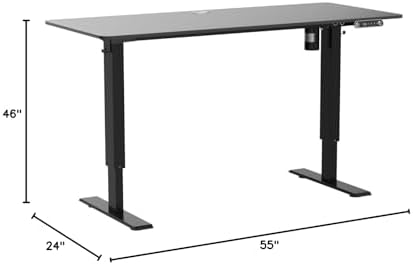 farexon 55x24 Inch Electric Standing Desk with Mouse Pad, Black - Image 3