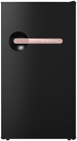 Frigidaire Retro Mini Fridge, Energy Saving, Adjustable Thermostat Control, 3.1 Cu Ft, Black-Rose Gold by Unknown