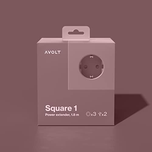 Avolt Square 1 Power Cube | Iconic Scandinavian Design Power Strip with USB Ports | 3 Type B Outlets, Fast Charging | Magnetic Base, 5.9ft Cord | Red Dot Award-Winner (Red, USB A - 5.9ft) - Image 3