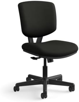 HON Volt Ergonomic Office Chair, Armless, Office Desk Computer Chair, Black by HON