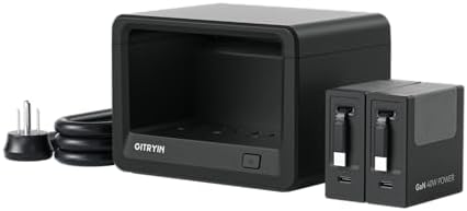 Gitryin 10-in-1 Desktop Charging Station, 6 AC, 80W Retractable GaN Charger by GITRYIN
