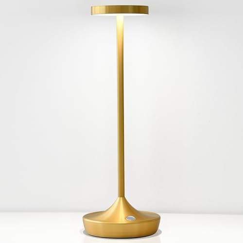 Gold Cordless LED Table Lamps Rechargeable 6000mAh, 72H Runtime, Waterproof by WelcometoWilldoak