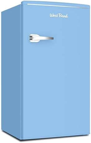 West Bend Mini Fridge for Bedroom, Office, Bar or College Dorm Room, Retro Compact Refrigerator features single door, glass shelves and adjustable temperature control, 3.0-Cu.Ft., Robin's Egg Blue - Image 2