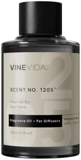 VINEVIDA [4 Fl Oz] Scent NO. 1205 Fragrance Oil for Cold Air Diffusers, Aromatic Notes of Dark Musk Oud Wood, Essential Oils for Diffuser Oil Refill & Air Freshener Room Spray by VINEVIDA