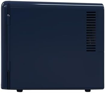 Frigidaire Mini Personal Fridge Cooler, 1 Gal Capacity fits 9 Cans, Includes Plugs for Home Outlet & DC Charger - 9.84" D x 7.09" W x 10.35" H, Indigo Denim Fabric Door - Image 3