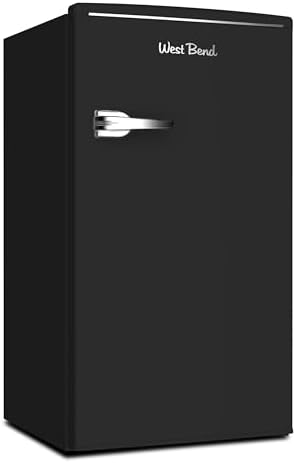 West Bend Mini Fridge for Bedroom, Office, Bar or College Dorm Room, Retro Compact Refrigerator features single door, removable glass shelves and adjustable temperature control, 3.0-Cu.Ft., Black - Image 2