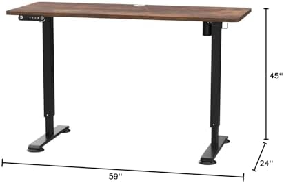 farexon 63x24 Inch Electric Standing Desk with Mouse Pad, Brown - Image 3