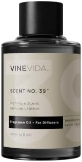 VINEVIDA Genuine Leather Fragrance Oil for Cold Air Diffusers, Essential Oils for Diffuser Oil Refill & Air Freshener Room Spray - 4 Fl Oz by VINEVIDA