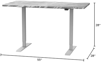 FLEXISPOT EN1 55"x28" One-Piece Standing Desk, Marble Gray - Image 3