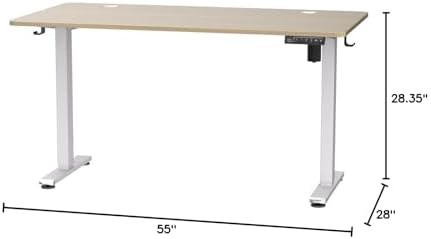 ErGear Height Adjustable Electric Standing Desk, 55 x 28 Inches Sit Stand up Desk, Memory Computer Home Office Desk, Natural - Image 3