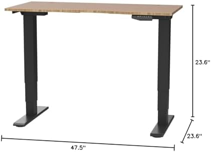 FlexiSpot E6 Bamboo 3-Stage Dual Motor Electric Standing Desk 48 x 24 Sit Stand Up Desk, Holds 220 lbs, Adjustable Height w/ Memory Presets, Solid Bamboo Curved Desktop & Black Frame, Ships in 2 Boxes - Image 3