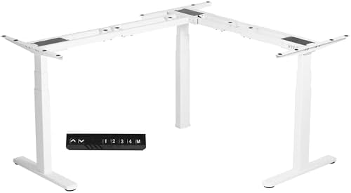 VIVO White Electric Corner 3 Leg Standing Desk Frame, DESK-V130EW by VIVO