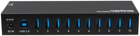 Kingwin Industrial USB 3.0 Hub 10-Port, Heavy-Duty Metal Mountable USB Hub with Power Adapter, 5Gbps SuperSpeed Powered USB Splitter for PC, Laptop, Mac, POS Systems & Factory Automation - Image 6